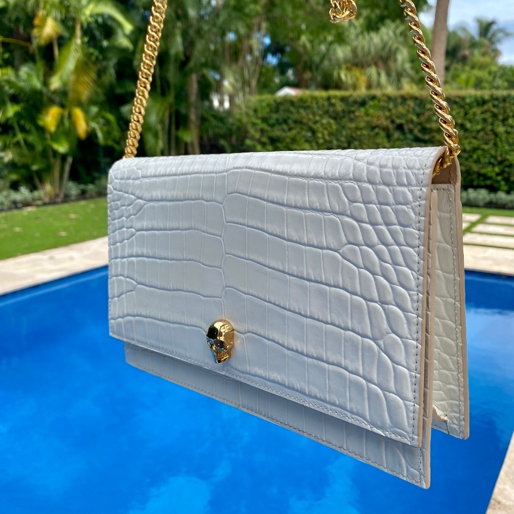 Alexander McQueen Leather Croc Bag
